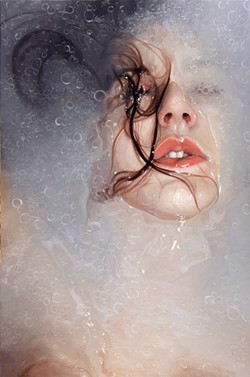 CHARADE Is the model drowning in this 2010 painting? Monks says it only seems that way because "a painting feels longer and more sustained&mdash;it feels frozen in time." - IMAGE COURTESY OF ALYSSA MONKS AND ANN M. WILLIAMS AND FRANK M. EDWARDS