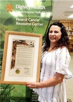 EXPERT NAVIGATOR Eloisa Medina, a lay patient navigator at French Hospital, is on the SLO County Women’s Wall of Fame for her work bringing more breast health care to local immigrant communities. - PHOTO COURTESY OF DIGNITY HEALTH CENTRAL COAST