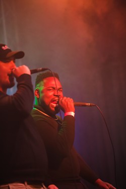 BEST LIVE PERFORMANCE Ha Keem and Vincent Angelo, who won best Hip-Hop/Rap song for "Bloodline," also took home Best Live Performance at the 14th annual New Times Music Awards at SLO Brew Rock on Nov. 4. - PHOTO BY JAYSON MELLOM