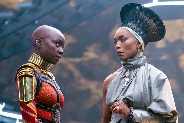 POWER PLAYERS Ayo (Florence Kasumba, left) and Ramonda (Angela Bassett) must save Wakanda from a new foe, an underwater kingdom bent on war, in Black Panther: Wakanda Forever, screening in local theaters. - PHOTO COURTESY OF MARVEL STUDIOS AND WALT DISNEY PICTURES