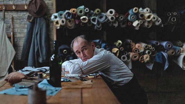 CAT OR MOUSE? Leonard (Mark Rylance), a master British tailor operating a shop in Chicago, becomes unwillingly entangled with the mob, in The Outfit, streaming on Amazon Prime. - PHOTO COURTESY OF FOCUS FEATURES