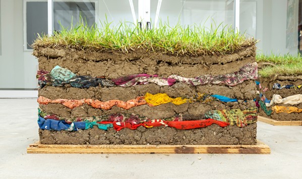 LAY IT ALL OUT Minga Opazo's soil and textile-layered grass block will be a special on-site installation in the middle of the gallery as part of the Dirty Laundry exhibit. - PHOTO COURTESY OF SLO MUSEUM OF ART