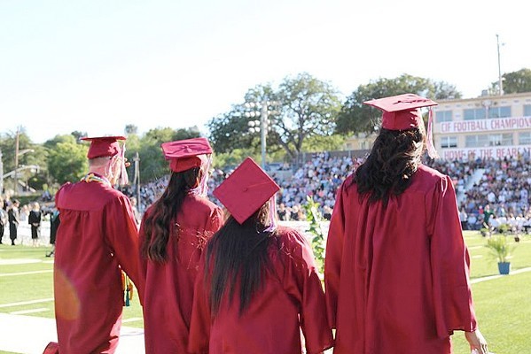 EXCITED TO EXPRESS Thanks to student activism, Paso Robles High School graduates will now be able to decorate the top of their caps, as long as they meet school standards. - PHOTO COURTESY OF PASO ROBLES HIGH SCHOOL
