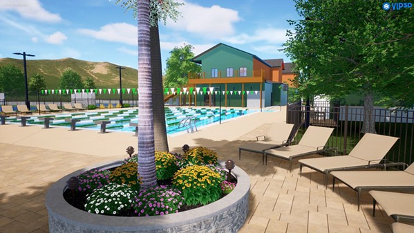 POOL PARADISE The 25-yard multi-lane swimming pool facility broke ground in January after delays forced the Templeton Tennis Ranch to pivot from a planned gym facility. - RENDERING COURTESY OF TEMPLETON TENNIS RANCH
