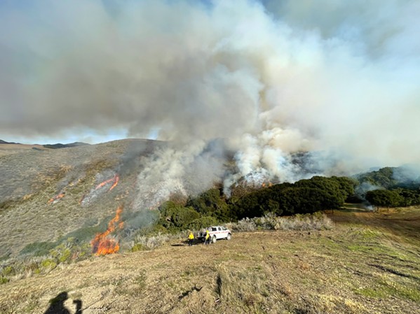 Cal Fire conducts a prescribed burn near the Point San Luis Lighthouse. - PHOTO COURTESY OF SLO COUNTY CAL FIRE