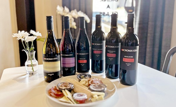 TASTE OF SPAIN Enjoy a flight, glass, or bottle paired with a cheese or charcuterie plate at Croma Vera&mdash;Latin for "true colors"&mdash;at SLO's Duncan Alley. Guests can make a reservation or walk in Thursday to Sunday from 1:30 to 6 p.m. - PHOTO COURTESY OF CROMA VERA WINES