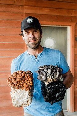 FUNGI ADVOCATE Mighty Cap Mushrooms founder Chris Batlle is one of the several California mushroom growers who supports AB 1833's aim to make unlawful the sale of mushrooms presented as "California Grown" despite only being partially grown in the state. - PHOTOS COURTESY OF MIGHTY CAP MUSHROOMS