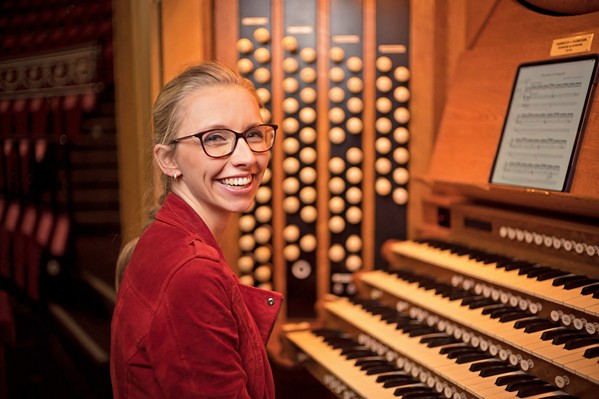 PULLING OUT THE STOPS Organist Anna Lapwood plays the Forbes Organ Series on April 17, in Cal Poly's Performing Arts Center. - COURTESY PHOTO BY NICK RUTTER