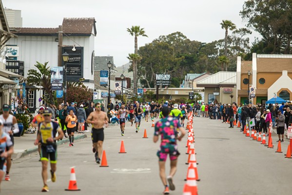 COURSE CORRECTION Visit Morro Bay, Morro Bay, and the Ironman event are aiming to chart a run course through Morro Bay State Park for the upcoming race on May 19. In the first Morro Bay Ironman event, the running portion of the triathlon consisted of three loops through the Embarcadero. - FILE PHOTO BY JAYSON MELLOM