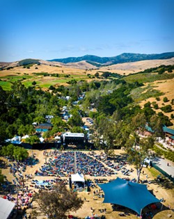 BIRD'S-EYE VIEW The annual Live Oak Music Festival at El Chorro Regional Park on June 14 to 16 boasts concerts, camping, vendors, and activities for all ages. - COURTESY PHOTO BY CAVAN PHOTO