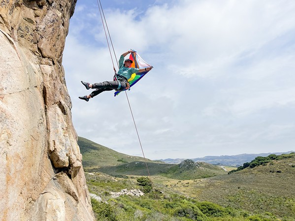 Mackenzie Shuman, Queer Ascents founder, on her way down from a climb at Bishop Peak. - PHOTO COURTESY OF JESSE CABACUNGAN