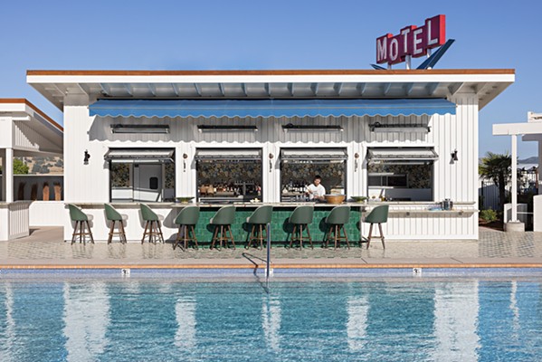 BELLY UP At Ciao Papi, bar patrons can sit poolside and snag one of several Italian inspired cocktails and snacks. The only catch is that the pool is for the River Lodge's overnight guests. - PHOTO COURTESY OF NOMADA HOTEL GROUP