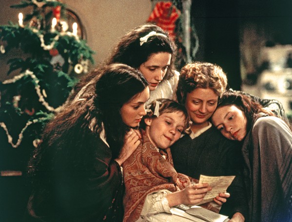 THE MARCH WOMEN Jo (Winona Ryder), Meg (Trini Alvarado), Amy (Kirsten Dunst), Mrs. March (Susan Sarandon), and Beth (Claire Danes) make the best of their poverty in Little Women (1994), screening at the Bay Theatre on Sept. 9. - PHOTO COURTESY OF SONY PICTURES