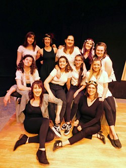 STANDING TOGETHER Girls joined forces in SLO REP's April 2019 staged reading of Girls Like That, which focuses on adolescent female friendship and its fragility in the face of societal and cultural pressures. - PHOTO COURTESY OF PATTY THAYER