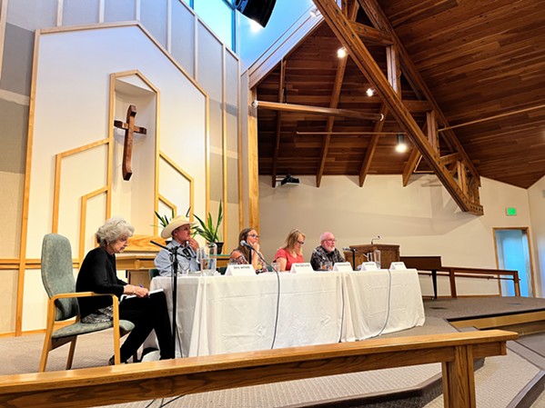 FOR ALL STUDENTS Atascadero school board candidates discussed issues around teacher retention, banned books, and the district's Measure B school bond at a Sept. 30 forum. - PHOTO BY LIBBEY HANSON