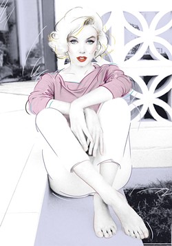 MARILYN:  Dennis Mukai collaborated with photographer George Barris, using images from Marilyn Monroe&rsquo;s last photo shoot before she died. - IMAGE &copy;2014 DENNIS MUKAI. ALL RIGHTS RESERVED.
