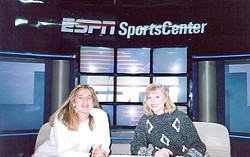 DOUBLE TAKE!:  CJ Silas (left), pictured on the set at ESPN in 1992, writes of this photo, &ldquo;With one of my closest friends and biggest supports, Shireen Saski, or as I like to call her, &lsquo;me.&rsquo;&rdquo; - PHOTO COURTESY OF CJ SILAS