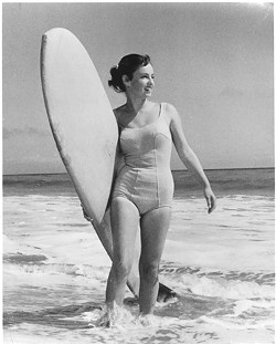 SURFER GIRL :  In the summer of 1956, the teenage adventures of Kathy Kohner Zuckerman (pictured) at Malibu Beach inspired her father, screenwriter Frederick Kohner, to write the novella that later became the Gidget film and television franchise. - PHOTO BY ERNST LENART