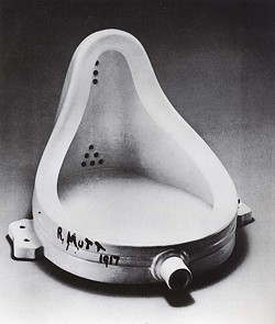 EARLY FOUND ART :  Marcel Duchamp&rsquo;s &ldquo;Fountain&rdquo; is inspiration to Mike, Jordie, and Phoebe&rsquo;s Marxist-Dadaist canine art collective. Perhaps because it&rsquo;s signed &ldquo;R. Mutt.&rdquo; - PHOTO COUNTESY OF MARCEL DUCHAMP