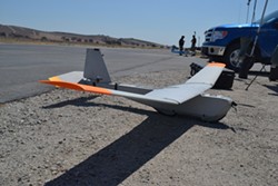 PUMA POWER:  The Federal Aviation Administration cleared this 13-pound &ldquo;Puma&rdquo; drone, manufactured by AeroVironment&mdash;a California UAV company&mdash;for limited commercial use on July 26. - PHOTO BY RHYS HEYDEN