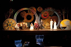 WHEELS OF TIME:  Playwright/director/designer Al Schnupp&rsquo;s ingenious set reflects the notion of travel, both in terms of time and geography. - PHOTO BY STEVE E. MILLER