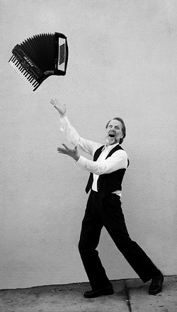 THE WORLD ACCORDION TO DUANE:  Duane Inglish & The Inglishmen (the male members of Caf&eacute; Musique) will play 'A Night to Remember' on Dec. 27&mdash;a benefit concert for the Alzheimer's Association of the Central Coast at Last Stage West. - PHOTO COURTESY OF DUANE INGLISH