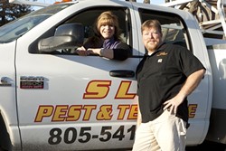 FAMILY KNOWS PEST:  John &ldquo;Colorado&rdquo; Vergeldt and his wife, Patty, are co-owners of SLO Pest and Termite, an independent pest-control business that they operate out of their Santa Margarita home. - PHOTO BY STEVE E. MILLER