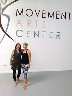BACK IN TOWN:  Catherine Halcomb (left) and Shelley Massa-Gooch (right) are offering classes in shadow, restorative, beginner, and pregnancy yoga at the SLO Movements Arts Center. - PHOTO BY PETER JOHNSON