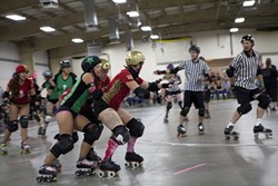 CENTRAL COAST ROLLER DERBY: - PHOTO BY COLIN RIGLEY