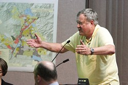 I&rsquo;LL GIVE YOU FOUR! :  Jim Duenow offers to beat Copeland&rsquo;s offer for a piece of land by almost $3 million at the July, 1 city council meeting. And, he&rsquo;ll pay for parking. - PHOTO BY STEVE E. MILLER