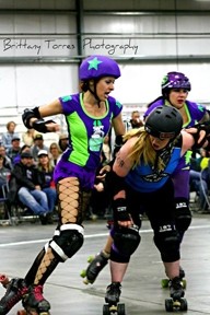 JAMMER POWER:  Roll V. Wade fought for points for the Broad St Brawlers. - PHOTO BY BRITTANY TORRES PHOTOGRAPHY