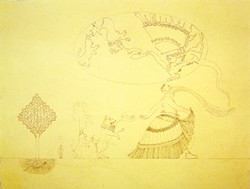 SCHERAZADE YANTRA :  Pencil on paper. - IMAGE BY TOM KNECHTEL