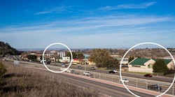 NEIGHBORS IN THE MAKING:  Paso Robles City Council members will decide whether they want to reconsider rezoning for a cardroom to relocate to a building on Ramada Drive (circled right). Neighbors&mdash;led by Adam Firestone of Firestone Walker Brewing Company (circled left)&mdash;aren&rsquo;t very fond of the idea, saying that a cardroom is not appropriate for the area. - PHOTO BY KAORI FUNAHASHI