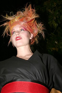 HAIR ON FIRE! :  Amy Ranson models hair design by Amy Sykes of Saloon 544. - PHOTO BY GLEN STARKEY