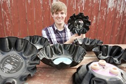 BOWLS FOR THE SOUL :  Caleb Englert&rsquo;s decorative bowls transform music into sculpture, and proceeds from sales help charities around the world, including the tsunami relief effort in Japan. - PHOTO BY STEVE E. MILLER