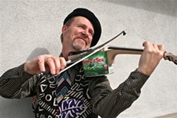 TUNA FIDDLE! :  The amazing multi-instrumentalist, raconteur, and musical archeologist Joe Craven presents his one-man show on Oct. 9 at the SLO Botanical Gardens. - PHOTO COURTESY OF JOE CRAVEN