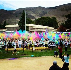 ALL THE COLORS OF THE WIND:  The Color Blast Fun Run began in honor of local high school student Alex Maier. - PHOTO COURTESY OF SLO COLOR BLAST FUN RUN
