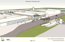 TERMINAL CAPACITY :  The County Board of Supervisors approved Airport Services to move ahead with the second phase of terminal design and development for the SLO County Regional Airport. - IMAGE COURTESY OF RYNOLDS, SMITH, AND HILLS