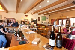 HEAVEN BY THE GLASS :  The Costa de Oro tasting room pours samples only by the glass, which really is a bargain on Fridays when great musicians appear at no cover charge. - PHOTO BY STEVE E. MILLER