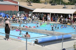 SUMMER FUN :  Memorial Day marks the unofficial start of summer, and the SLO Elks Lodge was swarmed by families out to beat the heat. - PHOTO BY GLEN STARKEY