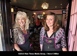 BEGUILING :  Cindy Giovacchini and Johnna Bramblett  have opened an intimate wine bar within steps of the popular Cracked Crab restaurant on Price Street. - PHOTO BY STEVE E. MILLER
