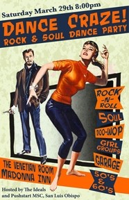 DANCE CRAZE!:  Put on your dance shoes for Dance Craze! Rock & Soul Dance Party, going down Saturday, March 29 at 8 p.m. at The Madonna Inn&rsquo;s Venetian Room, 100 Madonna Road in SLO. Tickets cost $15 at the door, $12 presale and are available at Boo Boo Records. - IMAGE COURTESY DANCE CRAZE!