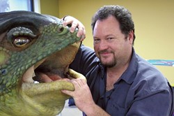THIS FROG IS NO PRINCE :  Visual Effects Supervisor Everett Burrell (pictured) spent five months in Spain working with director Guillermo del Toro balancing schedule, budget, and special effects. Some elements, such as the puppet frog, had to be totally replaced with computer graphics. - PHOTO BY CRAIG SHAFER