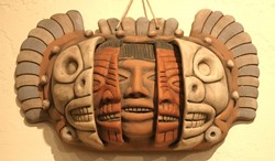 TIME LINE MASK:  This Mexican Time Line mask depicts youth, old age, and death - GLEN STARKEY