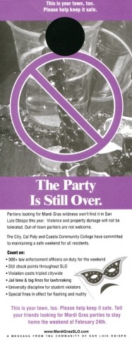 MARDI GRAS FLYER 2005:  Controversial message got its point across