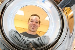 MISTER CLEAN :  The future is bright and shiny for Nate Miller, owner of &acirc;&euro;&oelig;Fresh Threads&acirc;&euro;? full service launderia. - PHOTO BY CHRISTOPHER GARDNER