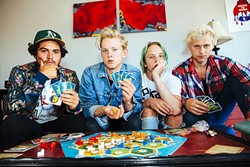 PUNK&rsquo;S NOT DEAD :  SWMRS (pictured) bring their kinetic punk rock sounds to the SLO Grange on April 5, with opening act The Frights. - PHOTO BY ALICE BAXLEY