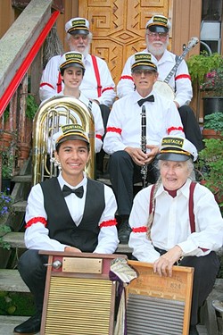 MORE COWBELL ... AND WASHBOARD!:  The Crustacea Jazz Band brings their upbeat early jazz sounds to the SLO Farmers&rsquo; Market on March 17. - PHOTO COURTESY OF THE CRUSTACEA JAZZ BAND