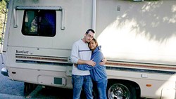 CONNECTING NEED:  Christopher and Bianca Latch stand in front of an RV donated to them through the Paso Cares RVs for Vets Program. - PHOTO COURTESY OF CHERIE MICHAELSON