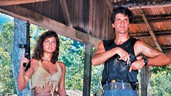 BUNGLE IN THE JUNGLE:  Nazi hunters Nelia (Nelia J. Cozza) and Tonio (Romulo Arantes) search the South American jungles for an evil Nazi doctor in this trashy &rsquo;80s action film. - PHOTO COURTESY OF INTERNATIONAL SCREEN AND TAT FILMPRODUKTION